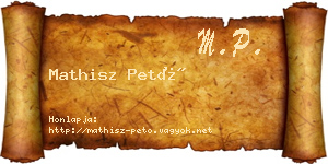 Mathisz Pető névjegykártya